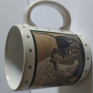 Cat & Sheepdog mug.  1986. Lowell Herrero VANDOR. Japan.